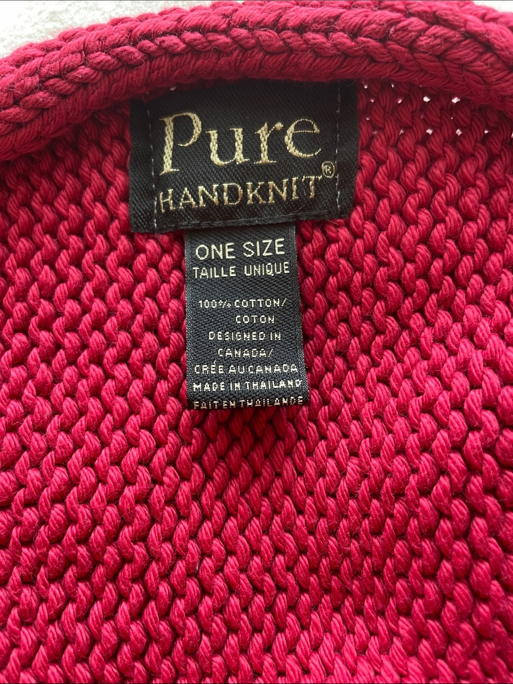Pure Handknit Raspberry Shawl with three coconut buttons for asymmetrical stylin - Picture 2 of 4
